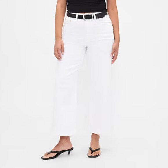 White High Waisted Wide Leg Jeans (NWT) - Picture 2 of 2